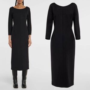 THE ROW Tulip Wool Midi Dress Black Size 12